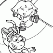 coloriage Dora - tags: Dora,toboggan,Babouche,dessin,glissade