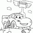 Flash Mc Queen  colorier en ligne dans ce nouveau dessin de CARS. Le Hros du film de Pixar dans un coloriage splendide de CARS.Un dessin de la clbre voiture de course sur le podium de la piston cup.