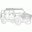 coloriage vehicules - tags: Hummer,4x4,voiture,americaine,tuning