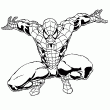 Un super coloriage de Spiderman  colorier en ligne. Un magnifique dessin du superhros aux toiles d'araigne  colorier. Image un dcor pour ce dessin de Spiderman