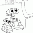 coloriage WALL-E - tags: Walle,seul,triste,chez,lui