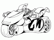 Action Man sur sa superbe moto  colorier en ligne. Quel magnifique moto  colorier avec tout ses gadgets. Retrouve Action Man en train de piloter sa moto sur ce dessin  colorier en ligne ou  imprimer! c'est comme les couleurs c'est toi qui choisis. Alors bon coloriages en ligne de moto.