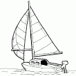 Un dessin de bateau  colorier en ligne. Une image de voilier  colorier en ligne ou  imprimer. Ce coloriage de voilier fait penser  la mer et aux vacances.