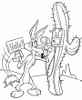 sacr coloriage en ligne de Bipbip et le coyote. Le malheureux coyote prpare encore un pige sur ce dessin  colorier. Que va-t-il rserver comme surprise  Bib bip le roadrunner. N'hsite pas  inventer les histoires les plus folles sur ce dessin  colorier en ligne.
