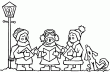 J'entends bien les refrains de Nol chants par cette chorale o mme un petit chien s'est invit! quel beau coloriage de Nol que voil!