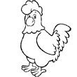 coloriage animaux - tags: coloriage,poule,poulet,coq,coquelet