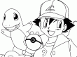 coloriage pokemon - tags: coloriage,sacha,salameche,pokeball,combat