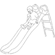 Un nouveau coloriage de toboggan. Un dessin gratuit pour le plaisir des enfants. Un super toboggan a colorier en ligne ou sur papier.