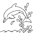 coloriage animaux - tags: dauphin,saut,mer,vacances,ete