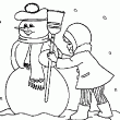 un super dessin de bonhomme de neige  colorier en ligne. N'est il pas joli ce dessin de bonhomme de neige avec son nez en carotte. Amuse toi bien ce coloriage en ligne d'hiver et de neige.