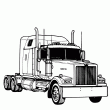 Quel splendide dessin de camion  colorier. Un vritable Kenworth, imagine-toi sur la route 66 ou dans les dserts de l'Arizona au volant de ce magnifique truck. Un superbe dessin de camion  colorier en ligne sur le site des plus beaux coloriages.