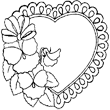 Un coloriage de coeur pour montrer ton amour. Sur ce dessin tu pourras colorier un coeur avec des flleurs et un ruban. Tu peux aussi te servir de ce dessin pour raliser une carte que tu offriras  la personne que tu aimes.