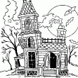 Un dessin d'halloween qui fait peur aux enfants. Un nouveau coloriage de maison hante avec des chauves souris. Une jolie image pour prparer halloween en la coloriant. Amuses toi bien sur le meilleur site des coloriages d'ahlloween.