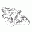 Quel vitesse pour cette moto de course. Un nouveau dessin  colorier en ligne avec cette moto splendide. Tu es libre de colorier la moto seule ou de crer un dcor derrire pour la mettre en situation de course cette moto dans son dessin.