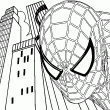 coloriage Heros - tags: dessin,spiderman,building,homme,araignee