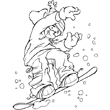 Un nouveau dessin de surf des neiges gratuit pour les enfants. Sur ce magnifique dessin tu trouveras un surfeur des neiges en train de raliser un magnifique saut avec sa planche. Un coloriage de snowboard freestyle avec ce dessin sur le thme de l'hiver.