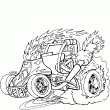 Un dessin de voiture buggy  colorier en ligne. Une vritable voiture de course sur ce dessin avec un moteur sur-vitamin qui crache de vritables flammes digne des voiture de tuning. Un superbe dessin de voiture pour les enfants!