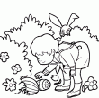 Un nouveau dessin de Pques pour faire un coloriage en ligne. Regarde derrire le buisson, je suis sr que c'est le lapin qui a dpos les oeufs de pques en chocolat. Le lapin se cache pour ne pas tre dcouvert par le petit garon qui cherche les oeufs en chocolat! excellent dessin de Pques  colorier en ligne