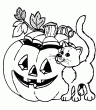 coloriage Halloween - tags: halloween,citrouille,sorciere,deguisement,chat