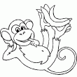 Un nouveau coloriage d'animaux  colorier en ligne avec ce dessin de singe. Un coloriage d'un chimpanz qui mange une banane. Ralise un superbe coloriage avec cette image de singe.