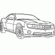 Un coloriage de voiture  peindre en ligne ou  imprimer. Sur cette image tu trouveras une voiture de sport avec un moteur puissant une autre muscle car amricaine. Les plus beaux coloriages de voiture sont sur ce site.