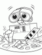 Un coloriage en ligne de WALL-E le robot compacteur venu nettoyer la terre. Il a l'air de s'ennuyer tout seul! Colorie ce dessin en ligne pour lui donner de la gaiet avec  de jolies couleurs.